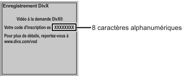 PANASONIC DMR-XW350 - Affichage du code d'enregistrement de l'appareil. - 1