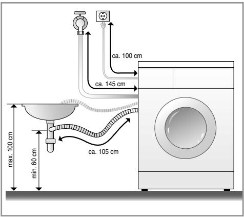 LG-GOLDSTAR WD 12120 FB - n Installation du tuyau de vidange - 1