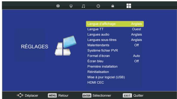 BRANDT B2917HD - Personnalisation des paramètres de RÉGLAGE - 4