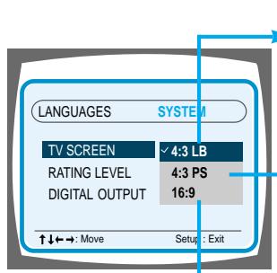 SAMSUNG HT-DM150 - Rajustement du rapport d'aspect de l'écran TV (taille de l'écran) - 1
