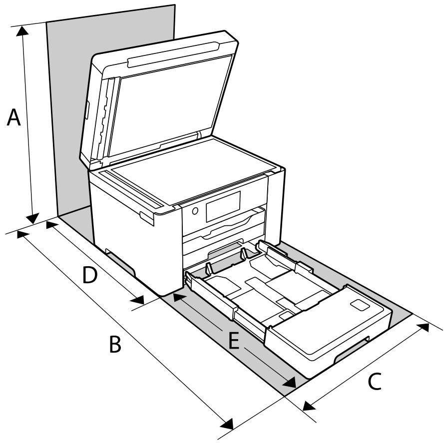 EPSON WF-7835 - Lieu et espace d'installation - 1