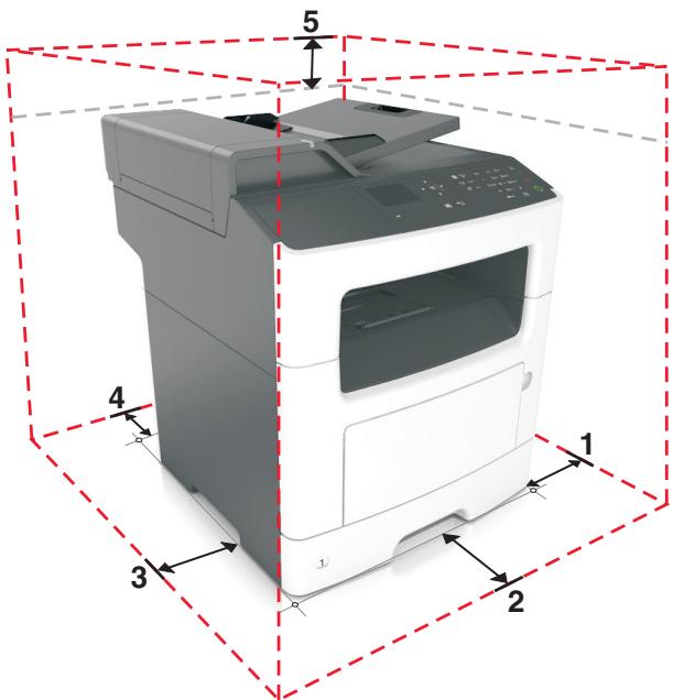LEXMARK mMX310 - Choix d'un emplacement pour l'imprimante - 2