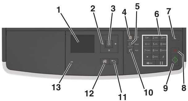 LEXMARK mMX310 - Utilisation du panneau de commandes de l'imprimante - 1