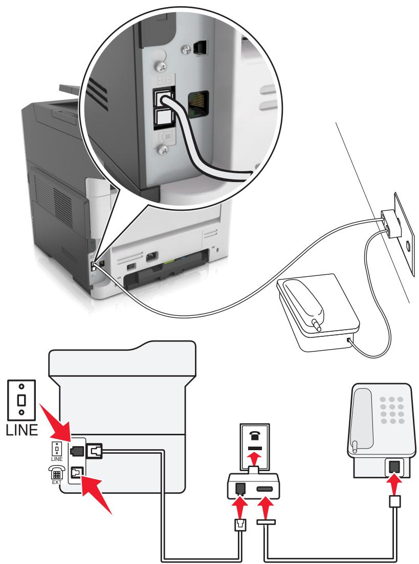 LEXMARK mMX310 - Connexion de l'imprimante à une prise murale non rj-11 - 1