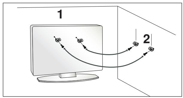 LG-GOLDSTAR 42L65500 - VEUILLEZ INSTALLER LA TELEVISION AVEC PRECAUTION POUR EVITER QU'ELLE NE TOMBE. - 2