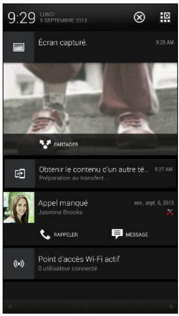 HTC Desire 620 Marbre - Panneau Notifications - 3