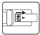 JVC LT-24HD6WU - Installation des piles dans la télécommande - 1