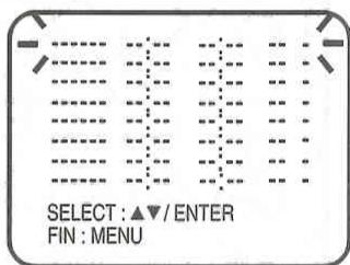SELECT : ▲▼ / ENTER FIN : MENU
