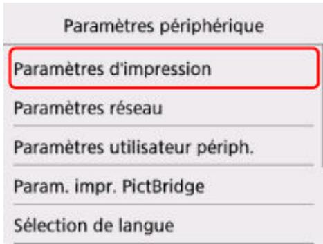 CANON TS5050 - Modification des paramètres à partir du Panneau de contrôle - 4