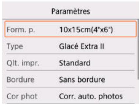 CANON TS5050 - Écran Paramètres impression - 1