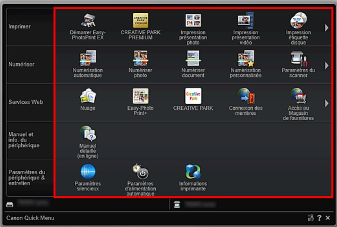 CANON TS5050 - Ajout d'icones de fonction au Menu de raccourcis - 3