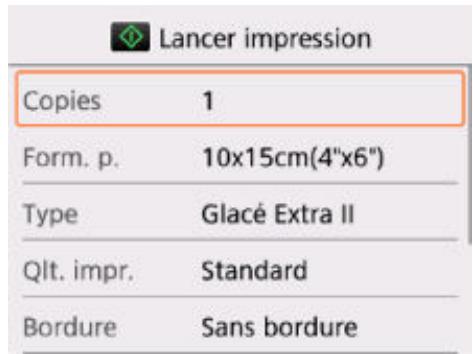 CANON TS5050 - Écran Paramètres impression - 2