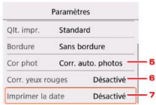 CANON TS5050 - Éléments de paramètre - 2