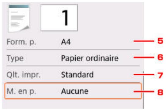 CANON TS5050 - Éléments de paramètre - 2