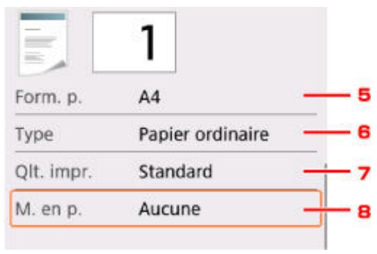 CANON TS5050 - Éléments de paramètre - 2