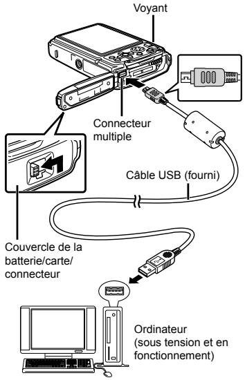 OLYMPUS TOUGH 3000 - Connectez l'appareil photo à l'ordinateur. - 1