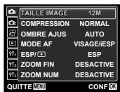 OLYMPUS TOUGH 3000 - Utiliser le menu - 2