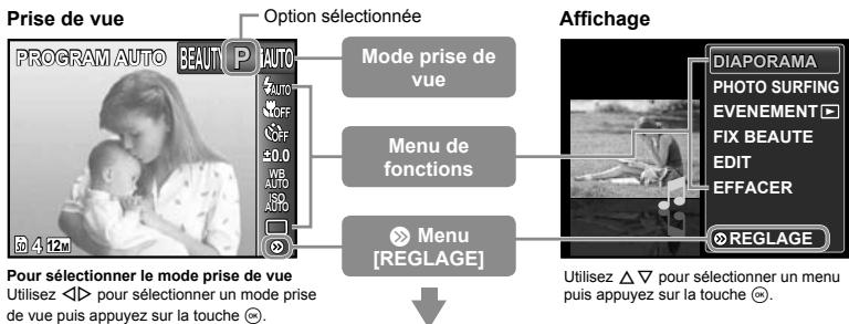 OLYMPUS TOUGH 3000 - Utiliser le menu - 1