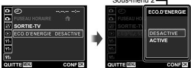 OLYMPUS TOUGH 3000 - Utiliser le menu - 4