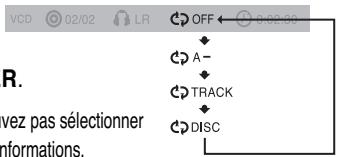 SAMSUNG HT-DS 460 ARG/NOIR - Pour sélectionner le mode Répétition de lecture dans l'écran d'informations du disque - 2