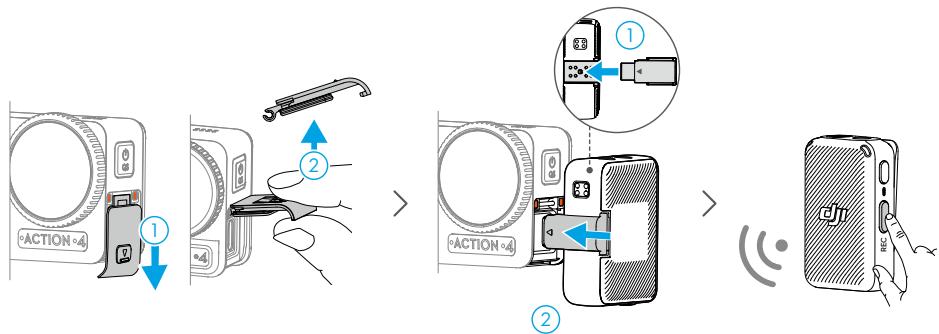 DJI Osmo_Action_4 - Connexion du microphone - 1