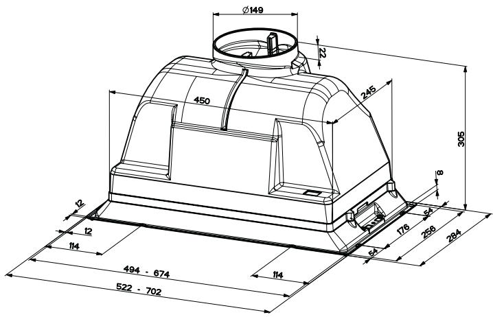 FABER iNCA PLUS 520 - Encombrement - 1