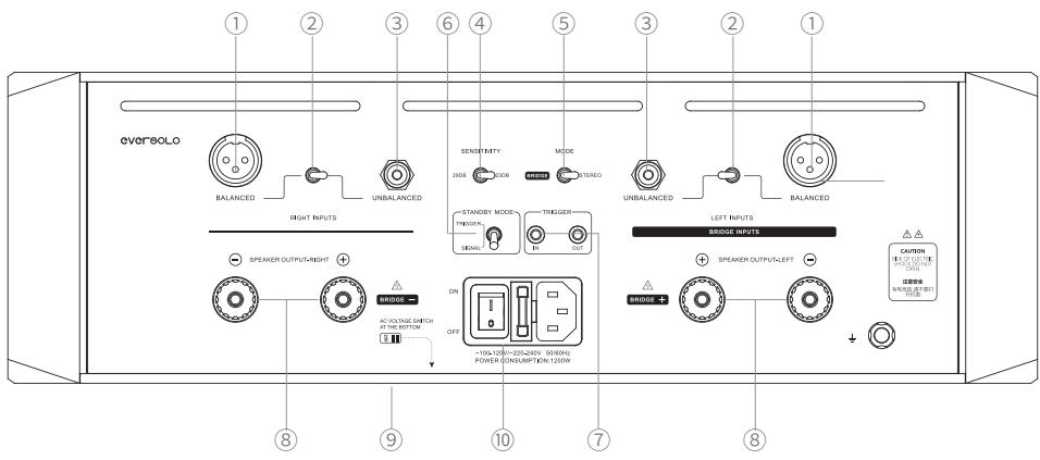 EVERSOLO AMP-F10 - Rear Panel - 1