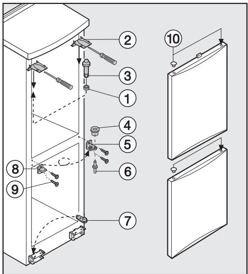 MIELE KD6052SBLANC - Inversion du sens d'ouverture de porte - 1
