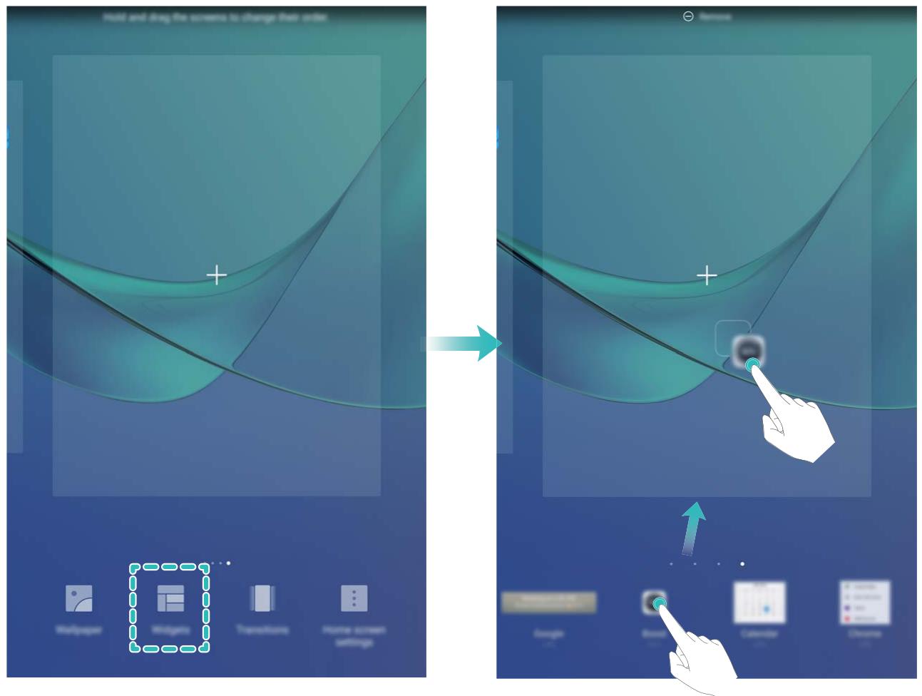 HUAWEI MATEPAD PRO WIFI 6+128GB - Gérer les widgets de votre écran d'accueil - 1
