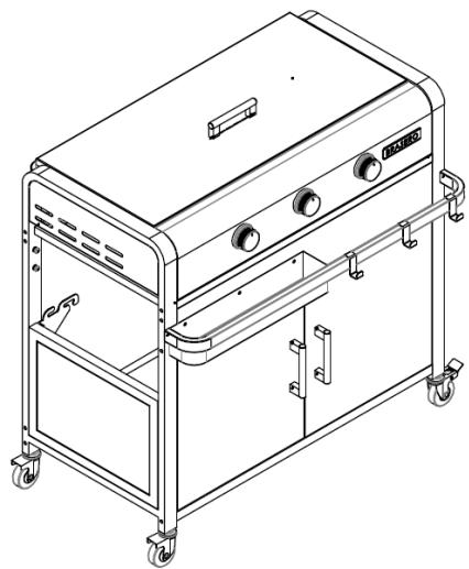 BRASERO LOLA NOIR - ASSEMBLAGE ET VUE D'ENSEMBLE DE LA PLANCHA - 1