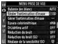 NIKON D300+18/200+MBD10 - Sélectionnez [Régler l'optimisation d'image]. - 2