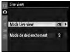 NIKON D300+18/200+MBD10 - Sélectionnez [Mode Live view]. - 2