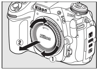 NIKON D300+18/200+MBD10 - Retirez le bouchon arrêté de l'objet ainsi que le bouchon de boîtier de l'appareil photo. - 2