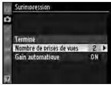 NIKON D300+18/200+MBD10 - Sélectionnez [Nombre de prises de vues]. - 2