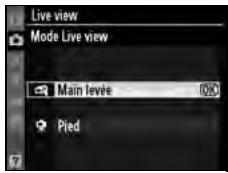 NIKON D300+18/200+MBD10 - Sélectionnez un mode Live view. - 2
