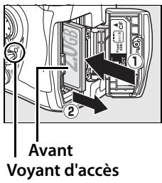 NIKON D300+18/200+MBD10 - Insérez la carte mémoire. - 1
