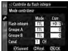 NIKON D300+18/200+MBD10 - Réglez les paramètres pour le flash intégré. - 1