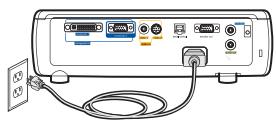INFOCUS IN34 - Faites passer le projecteur et la source sous tension - 1