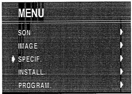 PROLINE TVD 1430 - Menu SPECIF. - 1