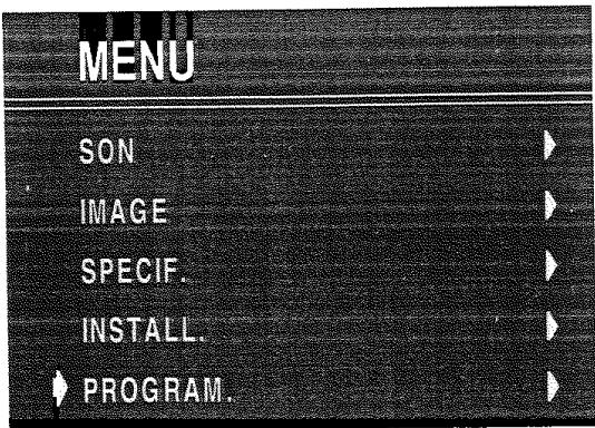 PROLINE TVD 1430 - Menu PROGRAM. - 1