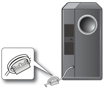 SAMSUNG HW-F450 - RELIER LE NOYAU TORIQUE EN FERRITE AU CORDON D'ALIMENTATION DU CAISSON DE BASSE - 1