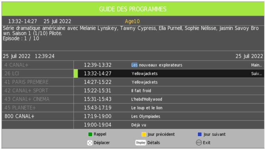 JVC LT-32FD110 - Guide électronique des programmes (EPG) - 1