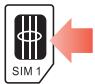 THOMSON EVERY 35 NOIR - Sens d'insertion de la carte SIM dans le slot SIM 1 - 1