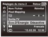 OLYMPUS STYLUS SZ-17 - Appuyez sur la touche MENU. - 4