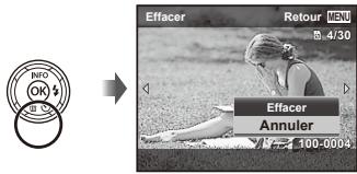 OLYMPUS STYLUS SZ-17 - Affichez l'image à supprimer et appuyez sur  (W). - 1