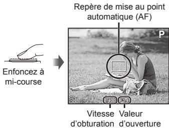 OLYMPUS STYLUS SZ-17 - Enforcez le déclencheur à mi-course pour faire la mise au point sur le sujet. - 1