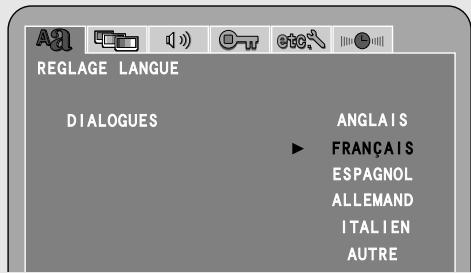 REGLAGE LANGUE DIALOGUES ANGLAIS ► FRANÇAIS ESPAGNOL ALLEMAND ITALIEN AUTRE