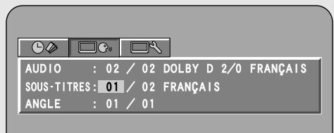 AUDIO : 02 / 02 DOLBY D 2/0 FRANÇAIS SOUS-TITRES: 01 / 02 FRANÇAIS ANGLE : 01 / 01