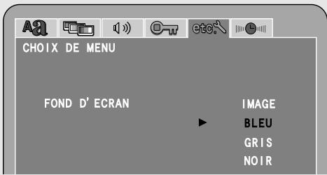 CHOIX DE MENU FOND D' ECRAN IMAGE BLEU GRIS NOIR