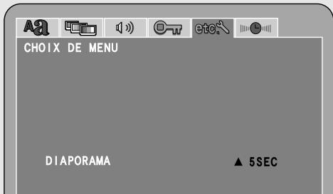 CHOIX DE MENU DIAPORAMA ▲ 5SEC